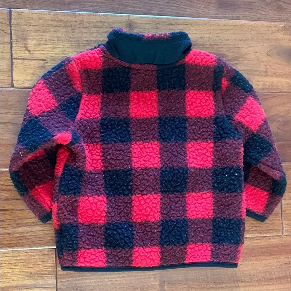Old Navy Jacket size 12-18 month Unisex Mock Neck Buffalo‎ Plaid Sherpa boy girl